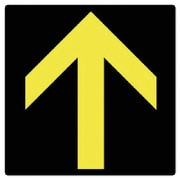 862-37 [ユニット 矢印ステッカー 黒地黄矢印 5枚組 100×100]