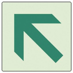 862-40 [ユニット 矢印ステッカー 蓄光ななめ 5枚組 100×100]
