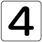 AS-24-4S [ユニット 配管ステッカー 数字4（小） アルミ 40×40 10枚1組]