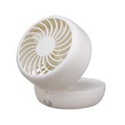 スマホ充電可能 首かけ扇風機 クリームホワイト GH-FANHHC-WH