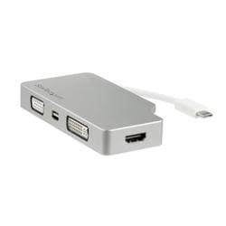 4in1 USB Type-C接続マルチディスプレイアダプタ アルミ筐体 4K/30Hz対応 シルバー CDPVGDVHDMDP