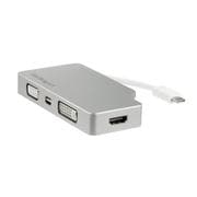 4in1 USB Type-C接続マルチディスプレイアダプタ アルミ筐体 4K/30Hz対応 シルバー CDPVGDVHDMDP