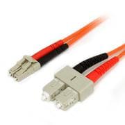 光ファイバーケーブル(光パッチコード) 2m マルチモード対応 62.5/125ミクロン 2芯Duplex LC-SCコネクタ FIBLCSC2