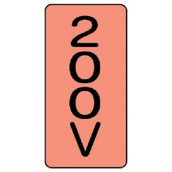 AST-7-3SS [ユニット 配管ステッカー 200V(極小) アルミ 60×30 10枚組]