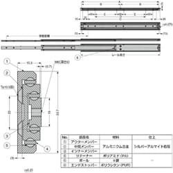 スガツネ工業 （１９０１１６６７７）ＣＢＬ－Ｄ５００－５５０アルミ