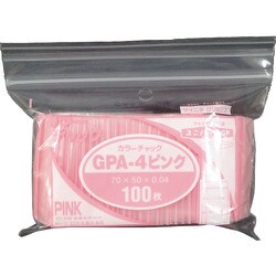 GP A-4 COLOR CHAKKU PINK [セイニチ ユニパック GP A‐4 カラーチャック ピンク 70×50mm 100枚入]