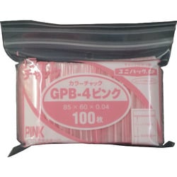 GP B-4 COLOR CHAKKU PINK [セイニチ ユニパック GP B‐4 カラーチャック ピンク 85×60mm 100枚入]