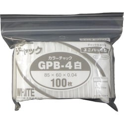 GP B-4 COLOR CHAKKU SHIRO [セイニチ ユニパック GP B‐4 カラーチャック シロ 85×60mm 100枚入]