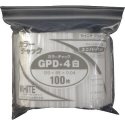 GP D-4 COLOR CHAKKU SHIRO [セイニチ ユニパック GP D‐4 カラーチャック シロ 120×85mm 100枚入]