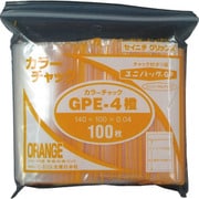 GP E-4 COLOR CHAKKU DAIDAI [セイニチ ユニパック GP E‐4 カラーチャック ダイダイ 140×100mm 100枚入]
