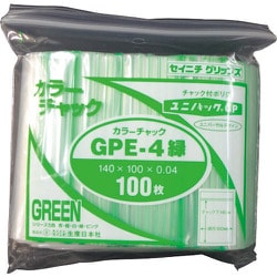 GP E-4 COLOR CHAKKU MIDORI [セイニチ ユニパック GP E‐4 カラーチャック ミドリ 140×100mm 100枚入]