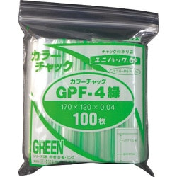 GP F-4 COLOR CHAKKU MIDORI [セイニチ ユニパック GP F‐4 カラーチャック ミドリ 170×120mm 100枚入]