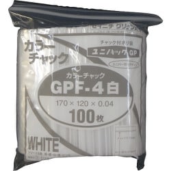 GP F-4 COLOR CHAKKU SHIRO [セイニチ ユニパック GP F‐4 カラーチャック シロ 170×120mm 100枚入]