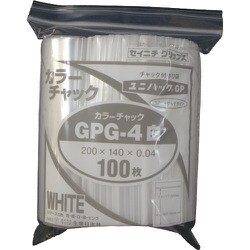 GP G-4 COLOR CHAKKU SHIRO [セイニチ ユニパック GP G‐4 カラーチャック シロ 200×140mm 100枚入]