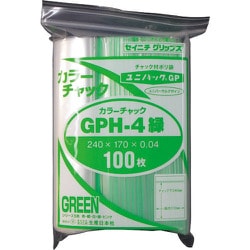 GP H-4 COLOR CHAKKU MIDORI [セイニチ ユニパック GP H‐4 カラーチャック ミドリ 240×170mm 100枚入]