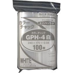 GP H-4 COLOR CHAKKU SHIRO [セイニチ ユニパック GP H‐4 カラーチャック シロ 240×170mm 100枚入]