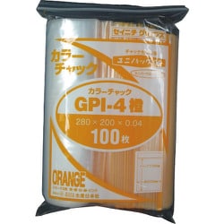 GP I-4 COLOR CHAKKU DAIDAI [セイニチ ユニパック GP I‐4 カラーチャック ダイダイ 280×200mm 100枚入]