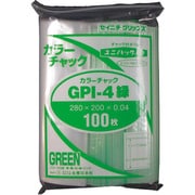 GP I-4 COLOR CHAKKU MIDORI [セイニチ ユニパック GP I‐4 カラーチャック ミドリ 280×200mm 100枚入]
