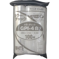GP I-4 COLOR CHAKKU SHIRO [セイニチ ユニパック GP I‐4 カラーチャック シロ 280×200mm 100枚入]
