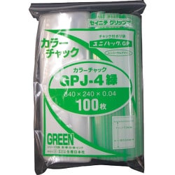 GP J-4 COLOR CHAKKU MIDORI [セイニチ ユニパック GP J‐4カラーチャック ミドリ 340×240mm 100枚入]