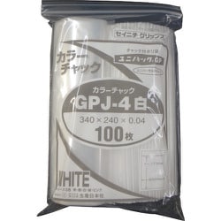 GP J-4 COLOR CHAKKU SHIRO [セイニチ ユニパック GP J‐4カラーチャック シロ 340×240mm 100枚入]