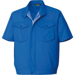 GS348-UE-5L [ミドリ安全 春夏 E/C半袖ブルゾン 男女共用 5Lサイズ ロイヤルブルー]