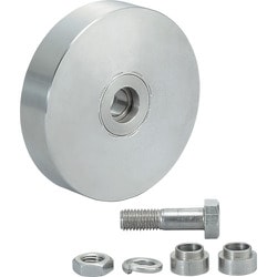 JS385-200F [スガツネ工業 ステンレス鋼製重量用戸車 JS385型 枠無平型 （200-024-777） 1個]