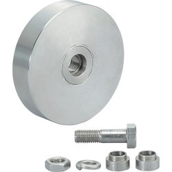 JS385-60F [スガツネ工業 ステンレス鋼製重量用戸車 JS385型 枠無平型 （200-024-772） 1個]