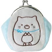 すみっコぐらし ねこのきょうだい モフモフがまぐちポーチ ねこ(グレー) [キャラクターグッズ]