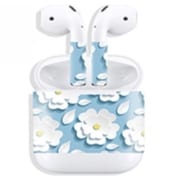 AirPods/AirPods2019用スキンシール ホワイトフラワー