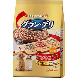 グラン・デリ カリカリ仕立て 成犬用 味わいビーフ入りセレクト 1.6kg