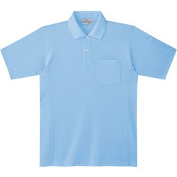 PS12-UE-S [ミドリ安全 エコ帯電防止 半袖ポロシャツ Sサイズ サックス]