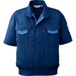 RCS [ミドリ安全 春夏 エコ帯電防止 半袖ブルゾン ネイビー 4L]