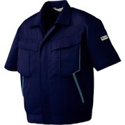 RCS [ミドリ安全 春夏 エコ帯電防止 男女ペア半袖ブルゾン ネイビー S]