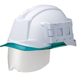 SC-19PCLS-ID-RA3-ALPHA-W/GN [ミドリ安全 IDケース付ヘルメット(ワイドシールド付) SC-19PCLS-ID RA3 α ホワイト/グリーン]