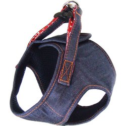コットンデニムソフトハーネス SS ネイビー [犬用ハーネス]