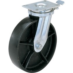 スガツネ工業 超重量用キャスター 900シリーズ プレートタイプ 自在車 4ポジション旋回ロック （200-133-505） 1個 SUG-6-908F-YU