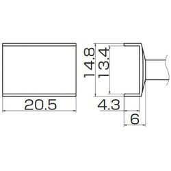 白光 こて先 トンネル 13.4mmX20.5mm T12-1009