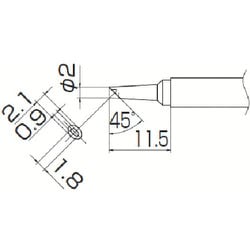 T13-BCM2 [白光 こて先 2BC型 溝付 はんだメッキ 1mm]
