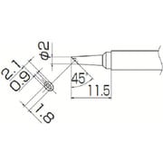 T13-BCM2 [白光 こて先 2BC型 溝付 はんだメッキ 1mm]