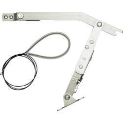 スガツネ工業 ステンレス鋼製ロック付重量扉用ステー YA-2020W型 ワイヤー付 左用 （180-100-203） 1本 YA-2020WL