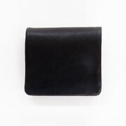 NA-612027 ポニーワックス 外小銭入れ付き 二つ折りコンパクト財布 黒