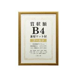 賞状額 B4 兼用マット付き ゴールド SJ-B4-GD