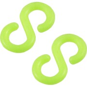 プラスチック Sフック #4 蛍光黄色 2個入り
