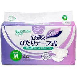 ユニフリー 介護用 のびる ぴたり テープ式おむつ M 22枚 [介護用紙おむつ]