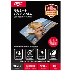 パウチフィル100ミクロン100枚 写真L判サイズ YP95135Z