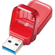 USBメモリ USB3.1（Gen1）対応 高速 フリップキャップ式 セキュリティ Mac対応 32GB レッド MF-FCU3032GRD