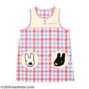リサとガスパール エプロン ピンク チェック