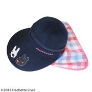 リサとガスパール 3WAYつば広帽子 ピンクチェック