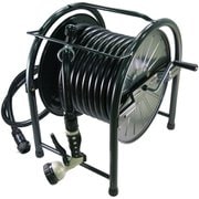 耐圧農業ホース30m付き スチール リールセット 15×20mm ブラック